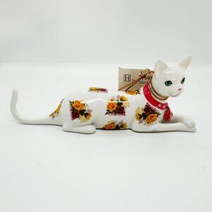 Hamilton Collection Cat Blooming Purr-fection Floral Flowers Romantic Felines